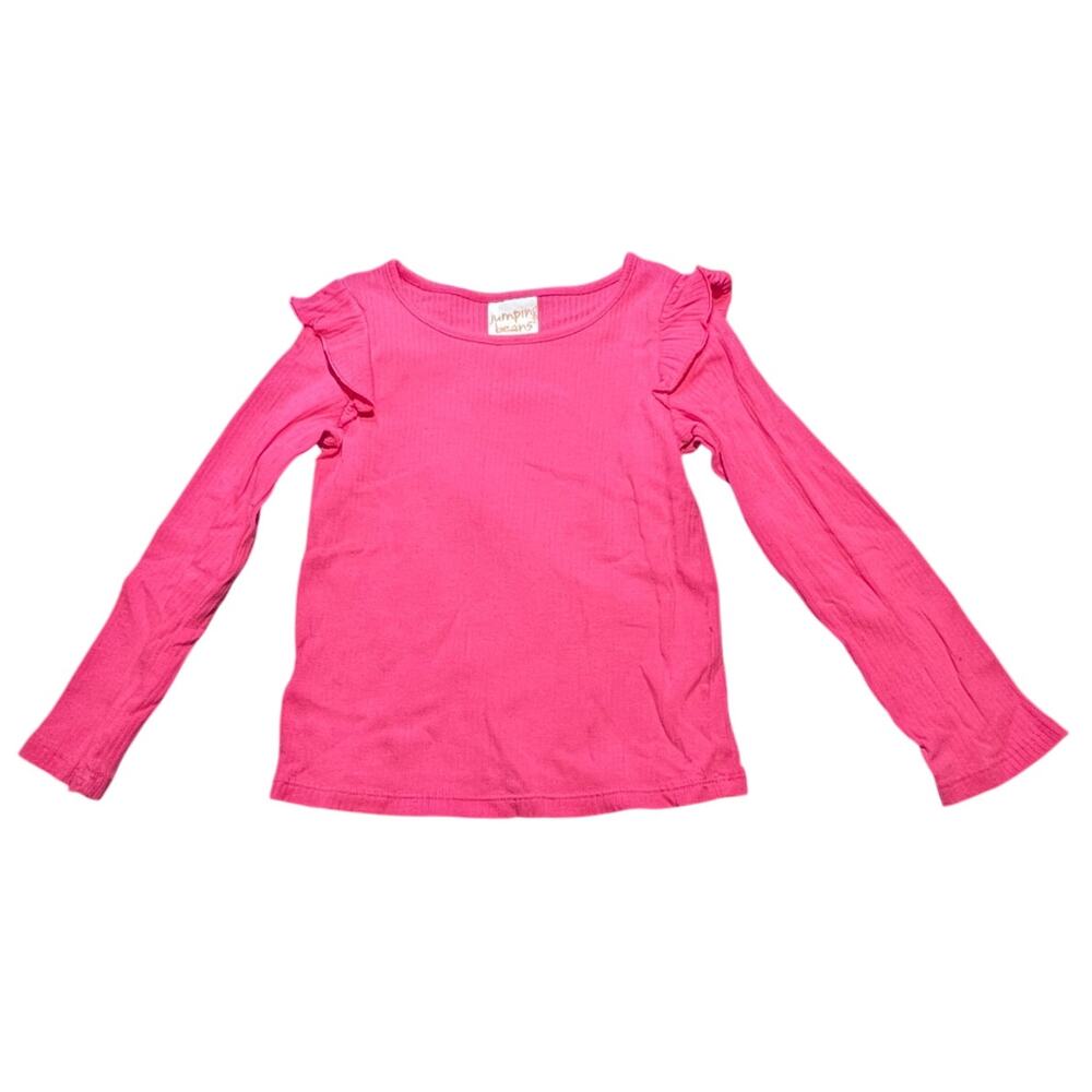 Jumping Beans Top Size 4T New without Tags Ribbed Ruffle Sleeve